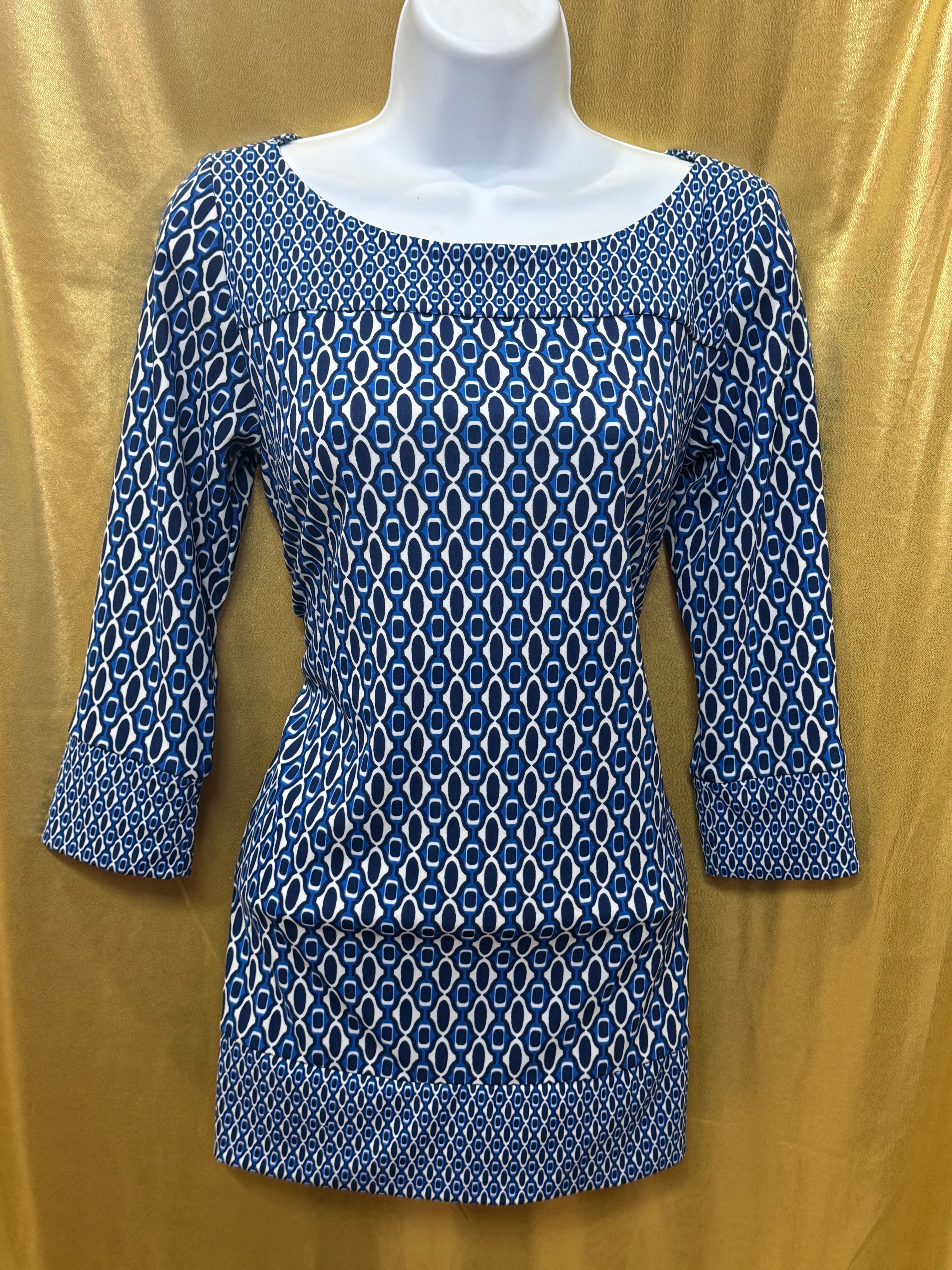 Ann Taylor Geometric Chain Link 3/4 Sleeve Blouse - Size XS