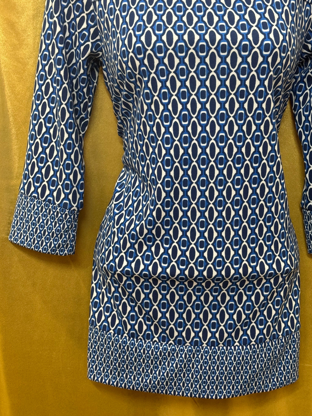 Ann Taylor Geometric Chain Link 3/4 Sleeve Blouse - Size XS