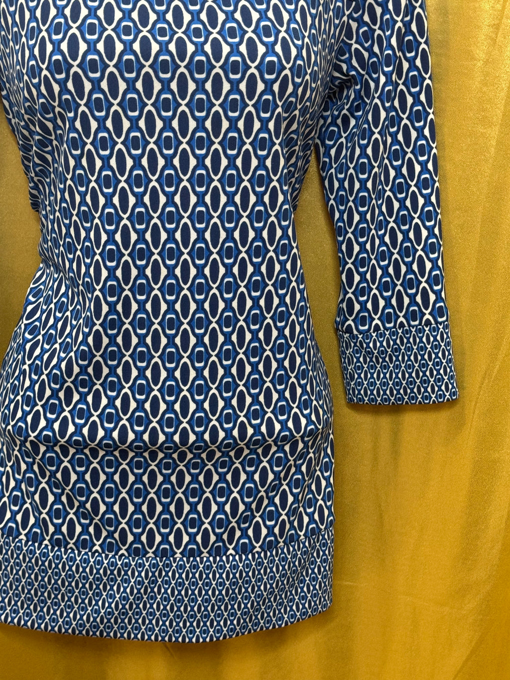 Ann Taylor Geometric Chain Link 3/4 Sleeve Blouse - Size XS