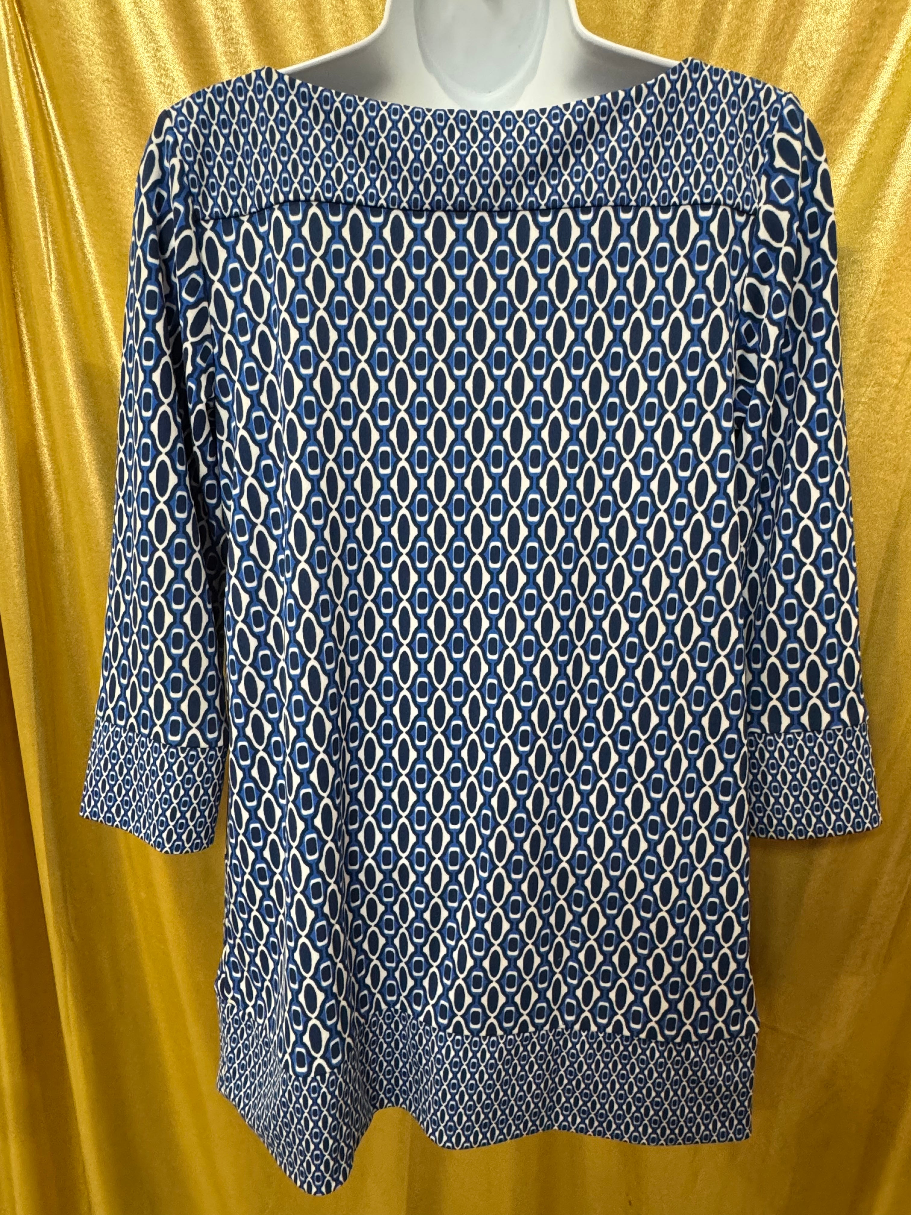 Ann Taylor Geometric Chain Link 3/4 Sleeve Blouse - Size XS