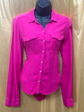 Abercrombie & Fitch Magenta Utility Shirt Button Down 100% Viscose Size XS