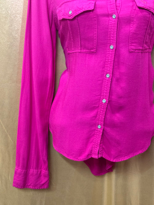 Abercrombie & Fitch Magenta Utility Shirt Button Down 100% Viscose Size XS
