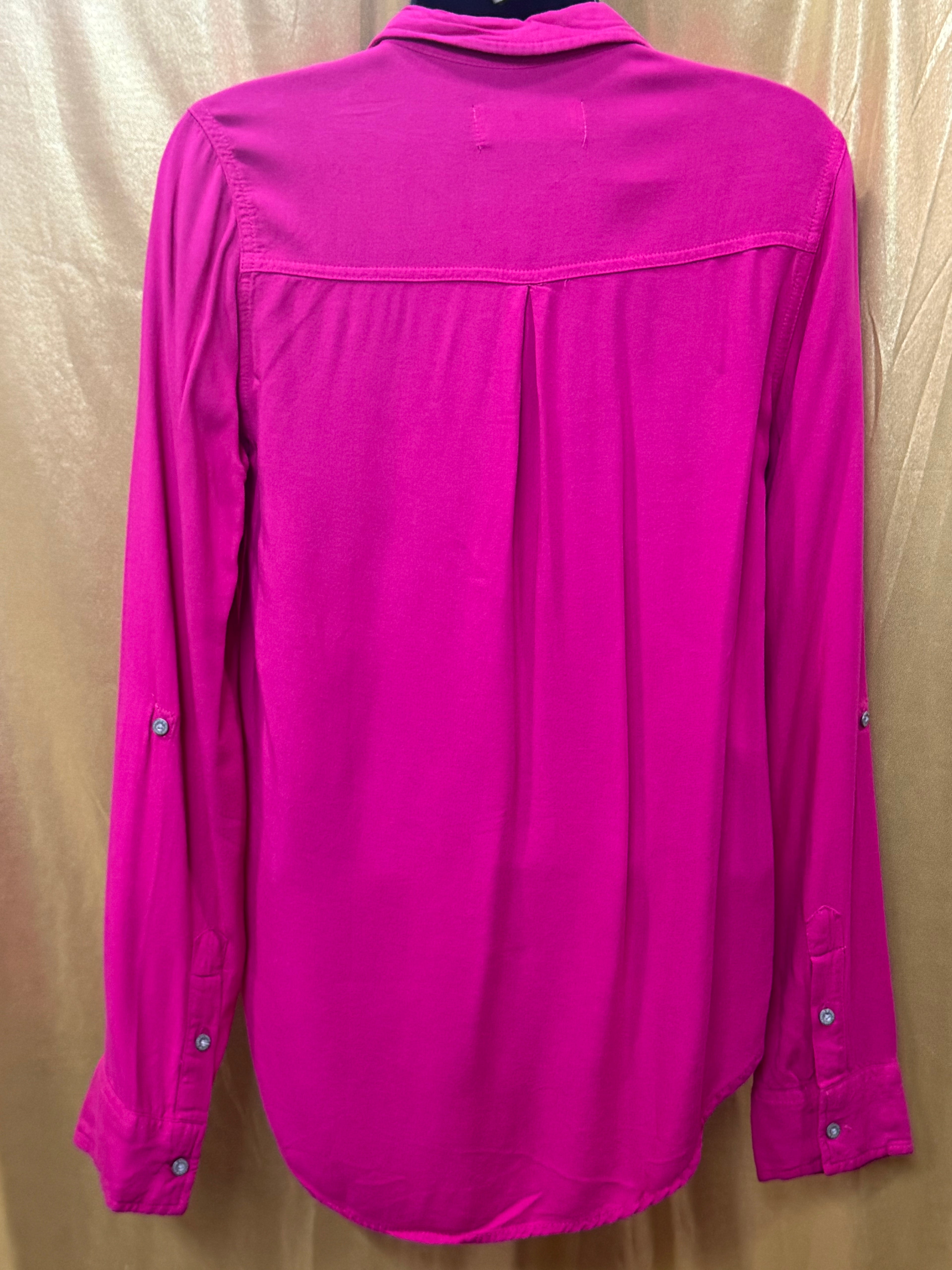 Abercrombie & Fitch Magenta Utility Shirt Button Down 100% Viscose Size XS