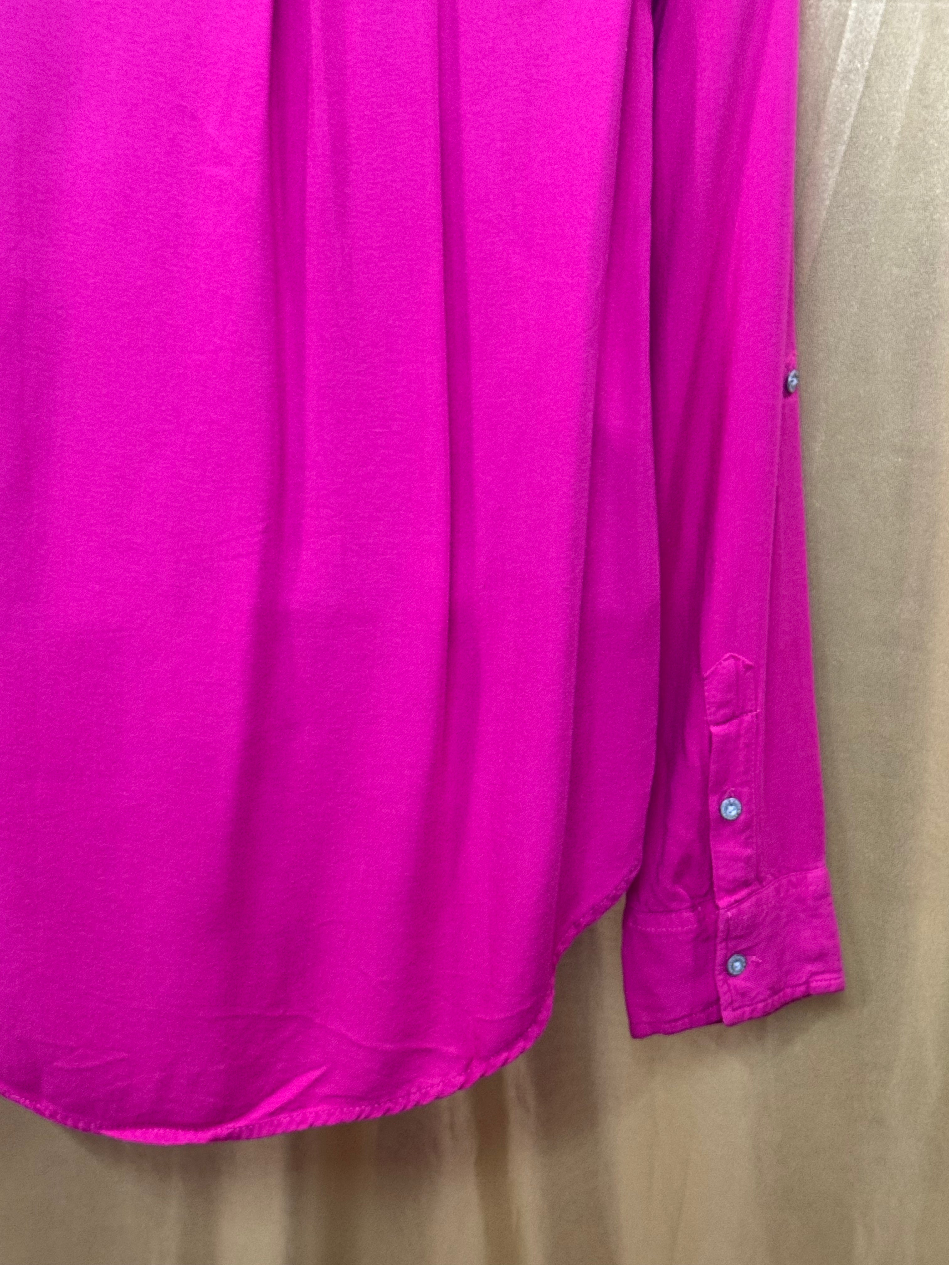 Abercrombie & Fitch Magenta Utility Shirt Button Down 100% Viscose Size XS