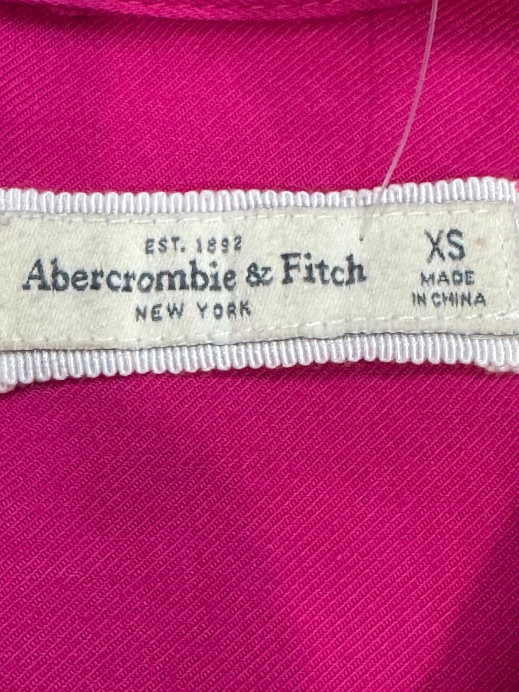 Abercrombie & Fitch Magenta Utility Shirt Button Down 100% Viscose Size XS