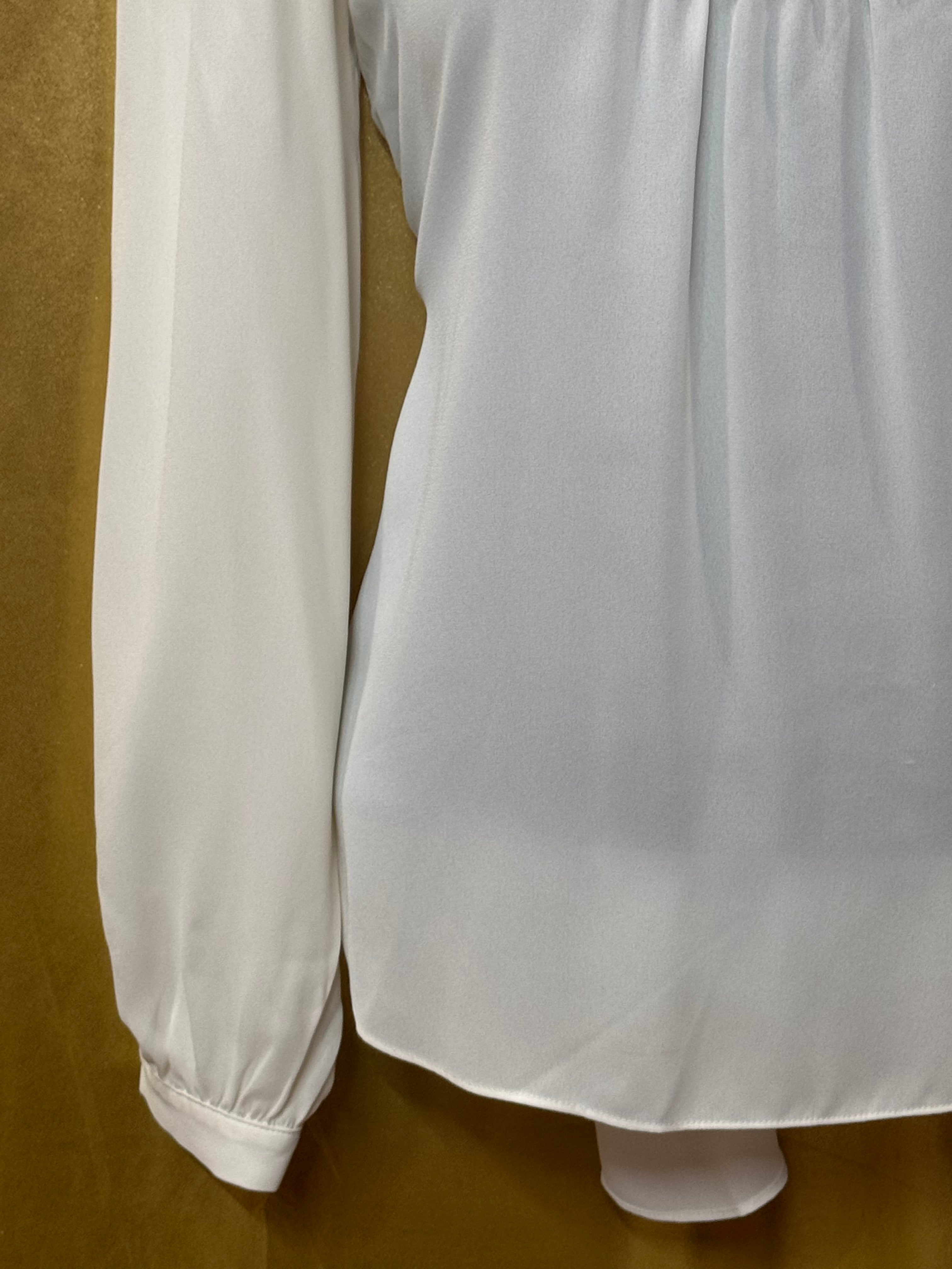 Express Ivory Lace Yoke Mock Neck Blouse XS