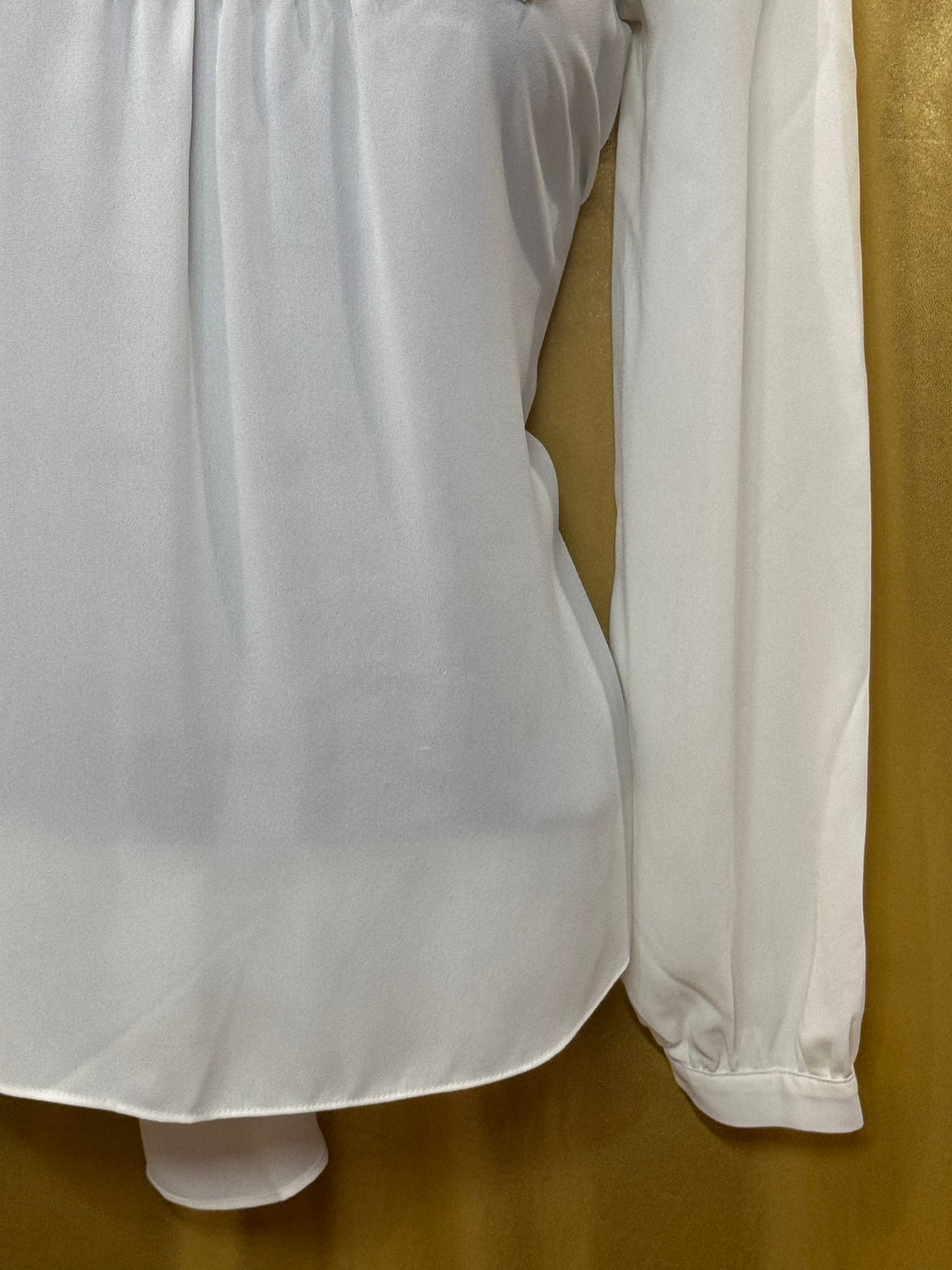 Express Ivory Lace Yoke Mock Neck Blouse XS