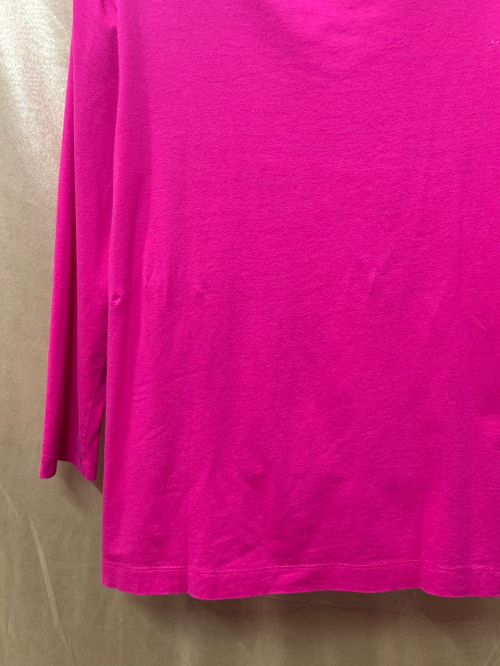 Lands' End Women's Pleated Neckline Top - Size XS Pink 3/4 Sleeve Cotton Modal Blend