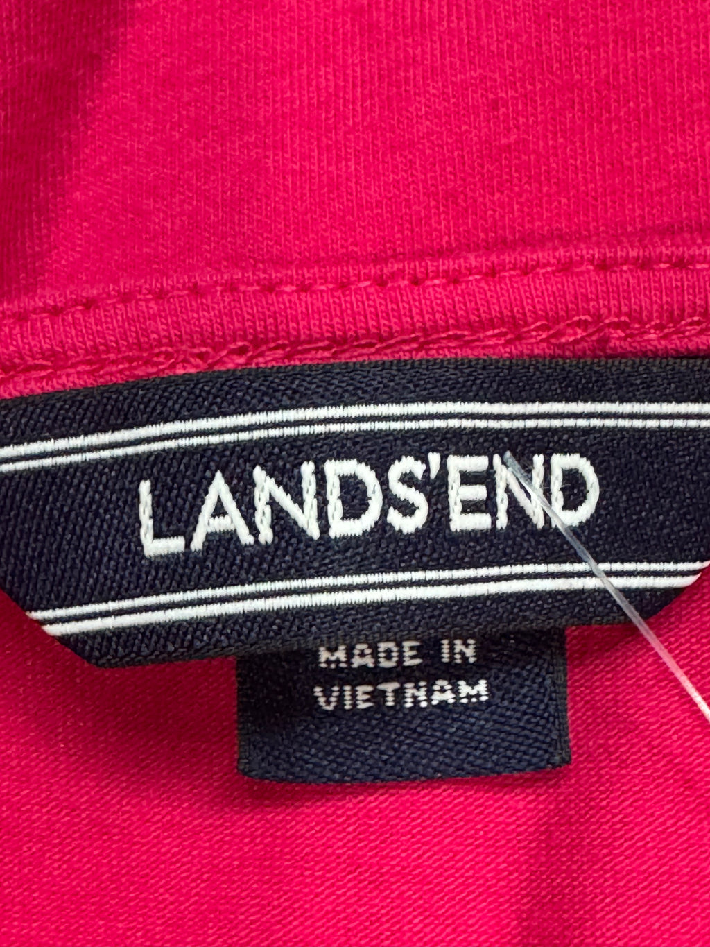 Lands' End Women's Pleated Neckline Top - Size XS Pink 3/4 Sleeve Cotton Modal Blend