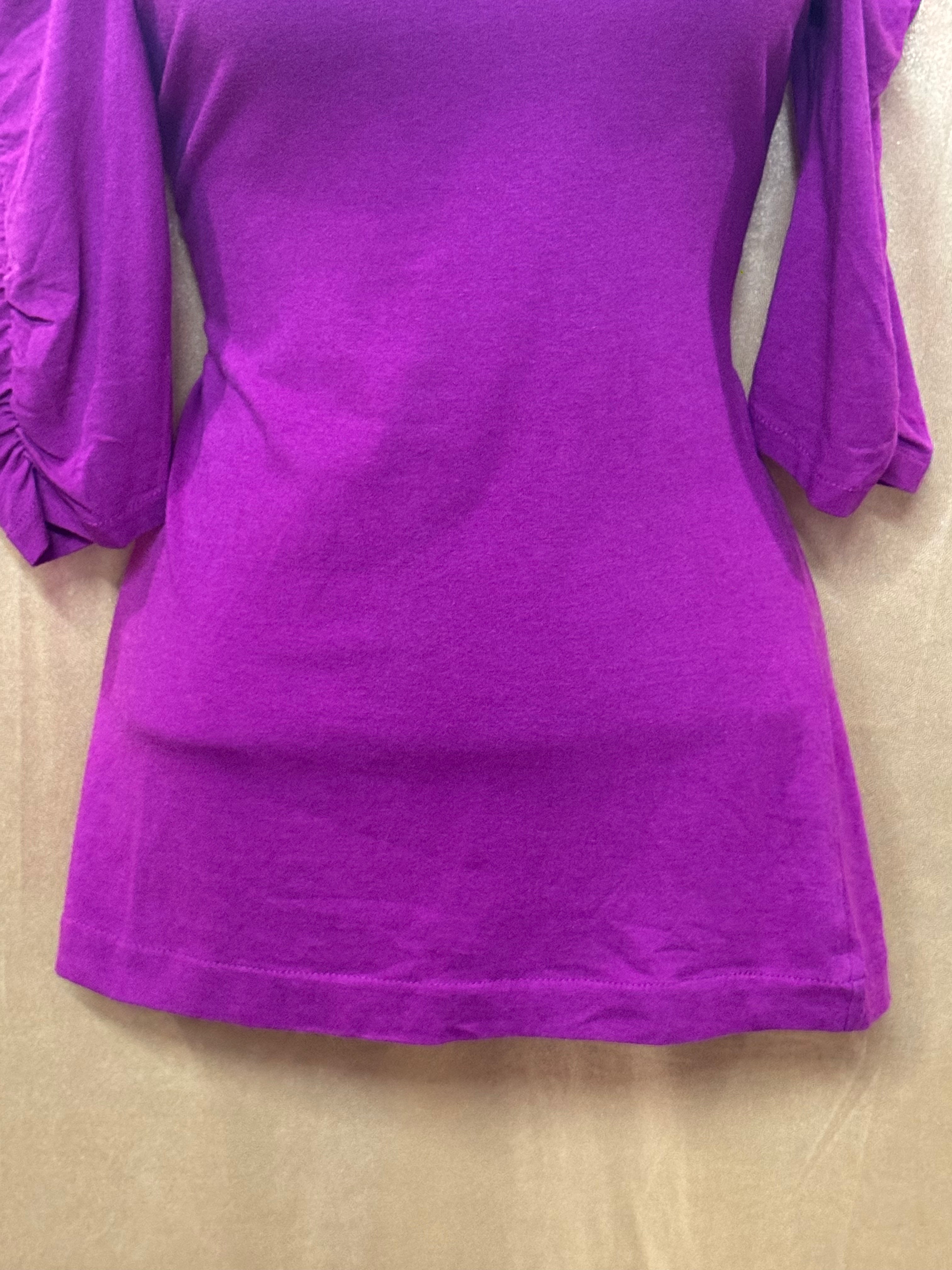 Express Magenta Puff Sleeve Top XS Cotton Modal Blend