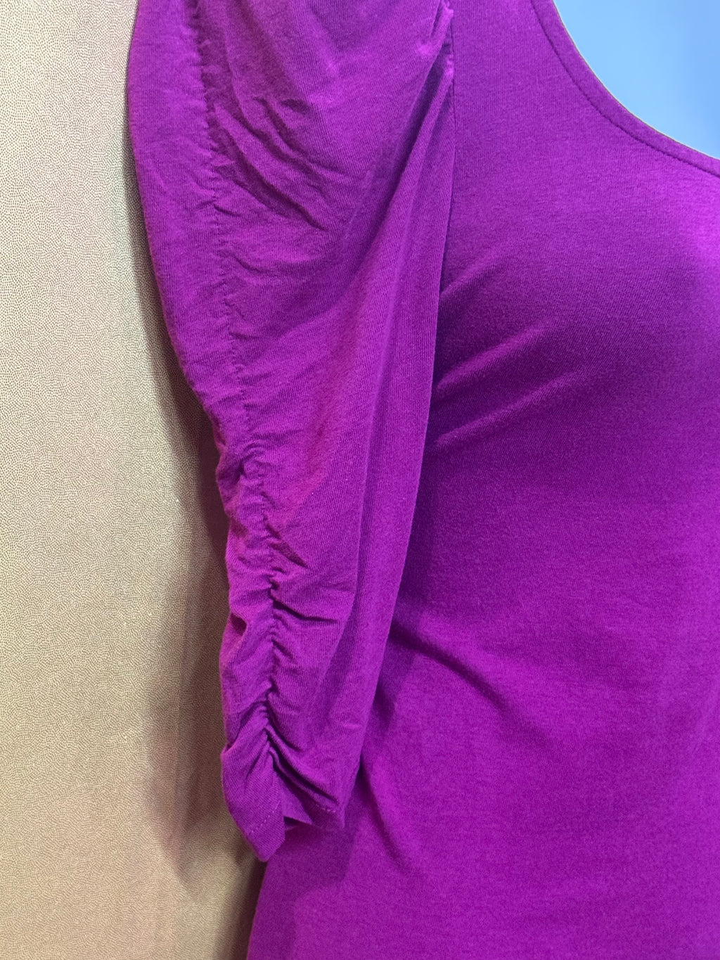 Express Magenta Puff Sleeve Top XS Cotton Modal Blend