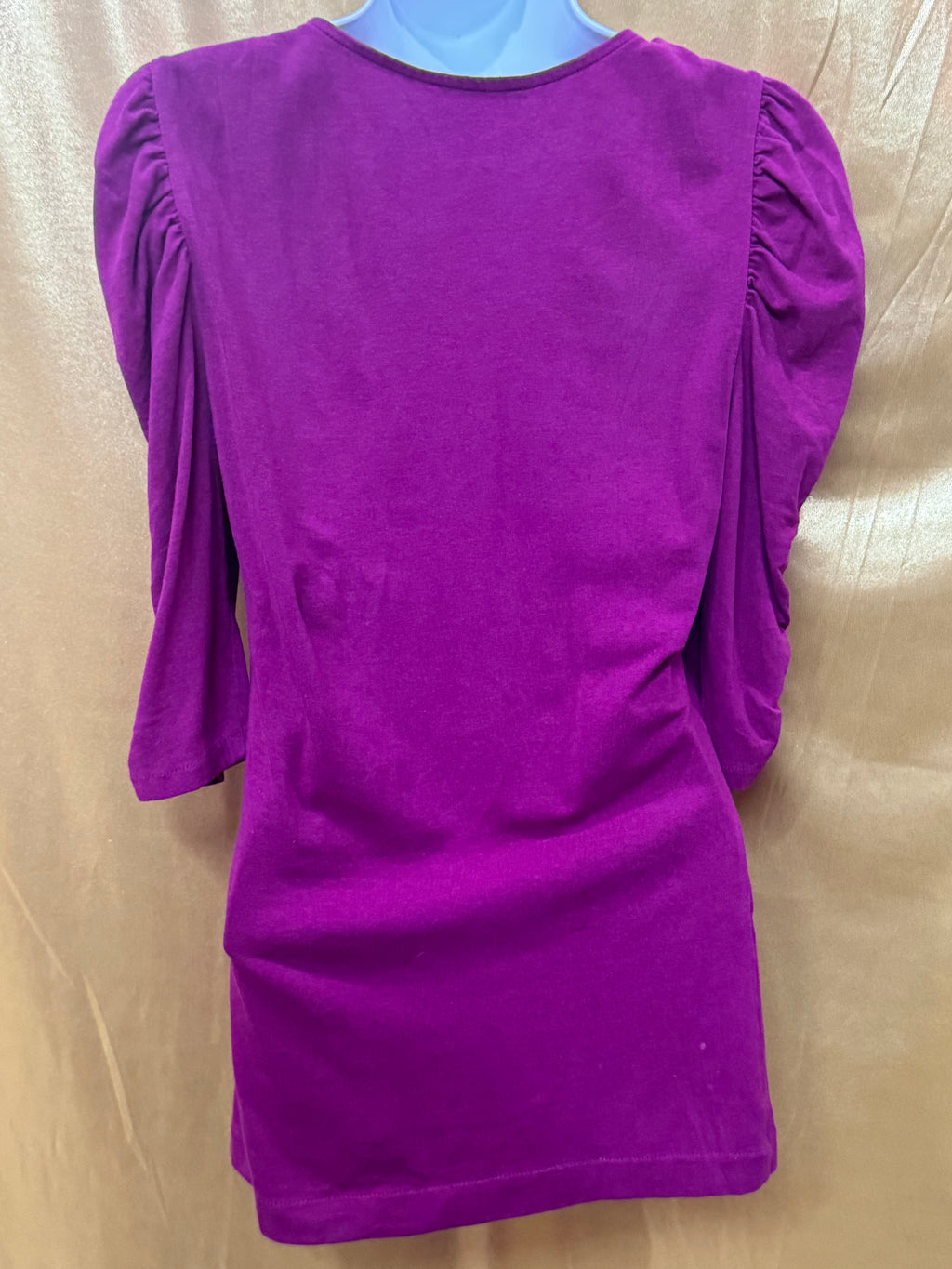 Express Magenta Puff Sleeve Top XS Cotton Modal Blend