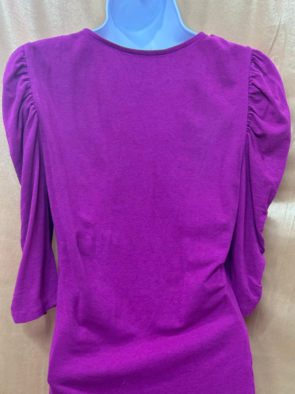 Express Magenta Puff Sleeve Top XS Cotton Modal Blend