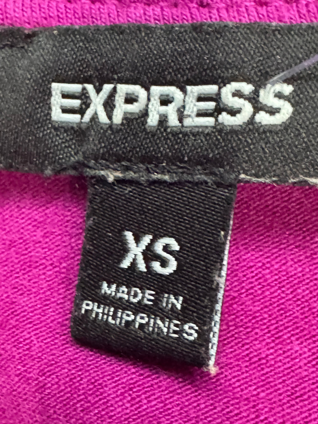 Express Magenta Puff Sleeve Top XS Cotton Modal Blend