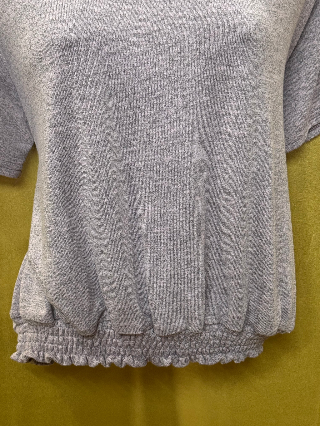 Hyfve Purple Knit Short Sleeve Smocked Hem Top Size Small
