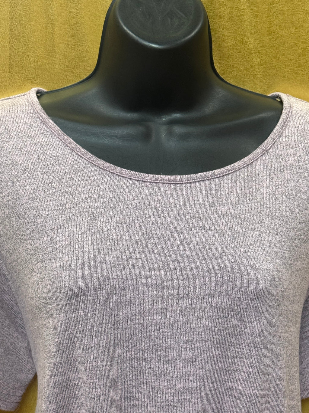 Hyfve Purple Knit Short Sleeve Smocked Hem Top Size Small