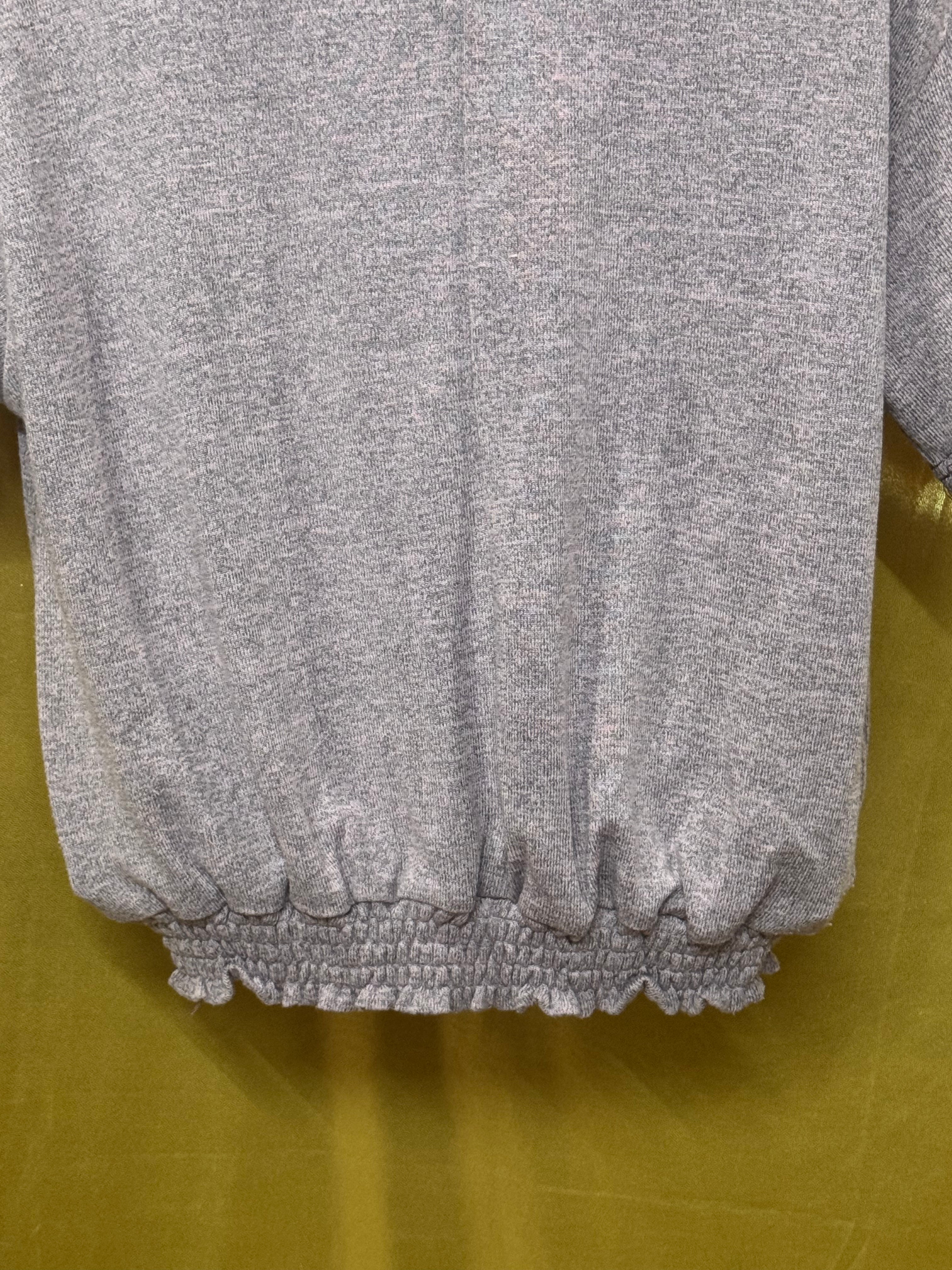 Hyfve Purple Knit Short Sleeve Smocked Hem Top Size Small
