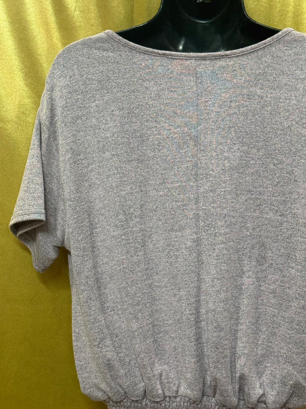 Hyfve Purple Knit Short Sleeve Smocked Hem Top Size Small