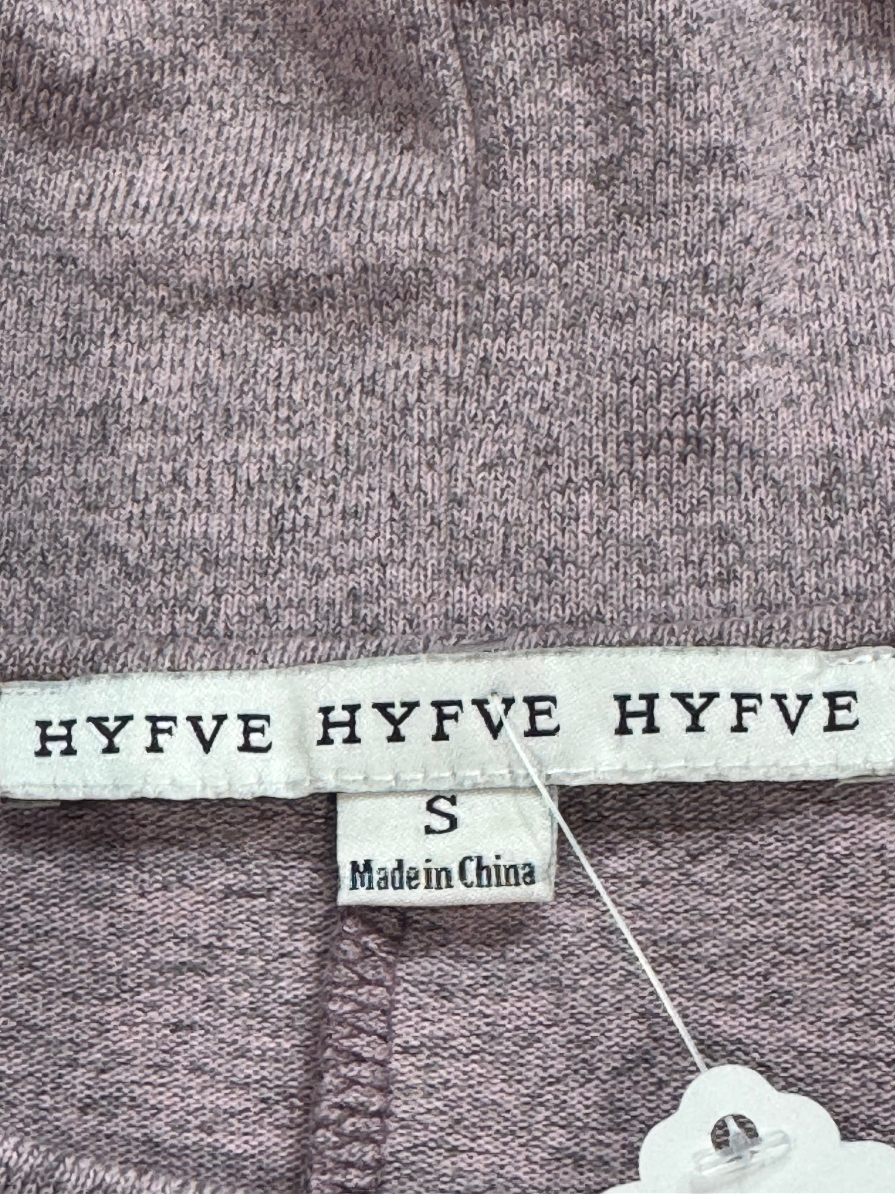 Hyfve Purple Knit Short Sleeve Smocked Hem Top Size Small