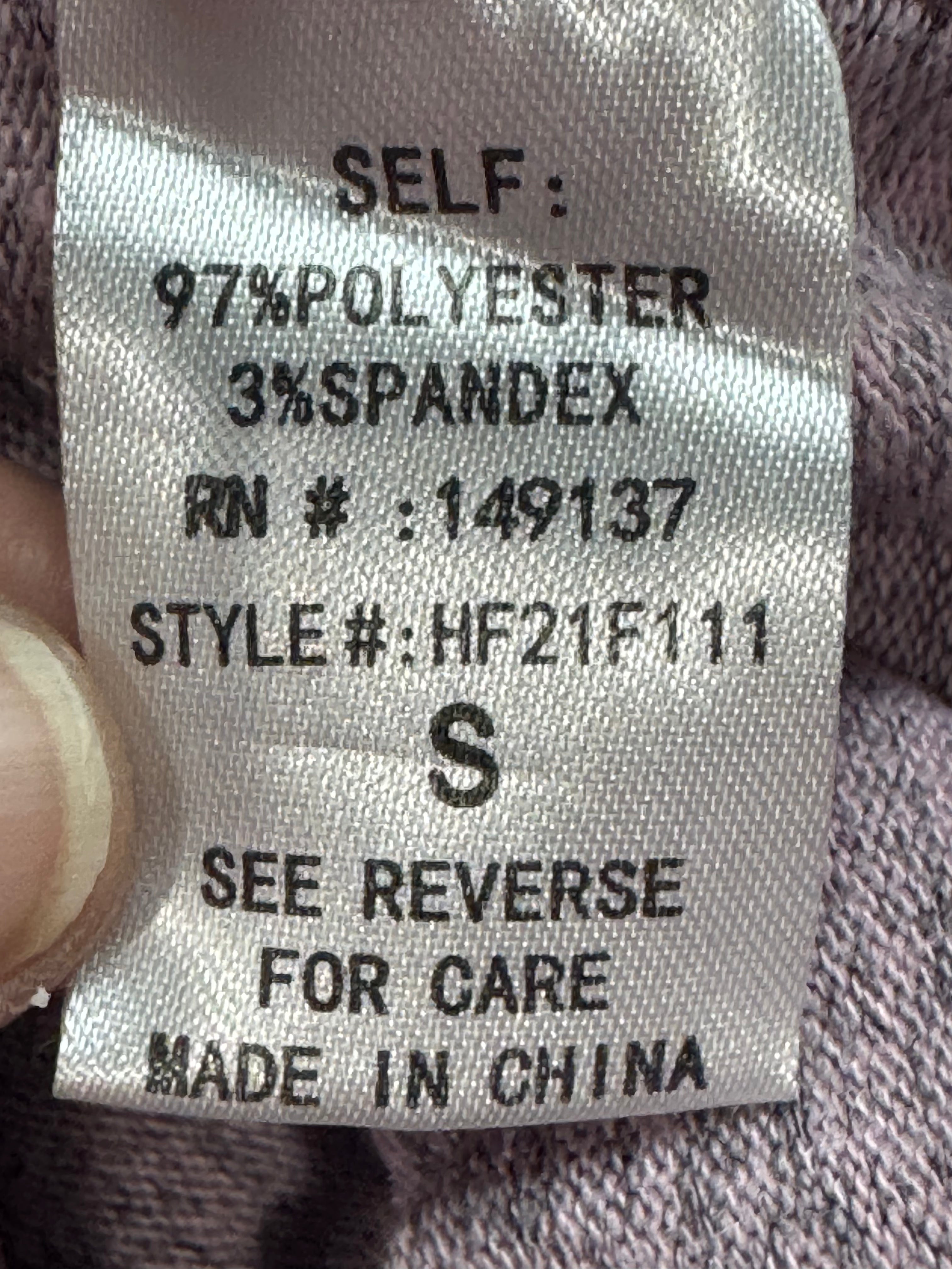 Hyfve Purple Knit Short Sleeve Smocked Hem Top Size Small
