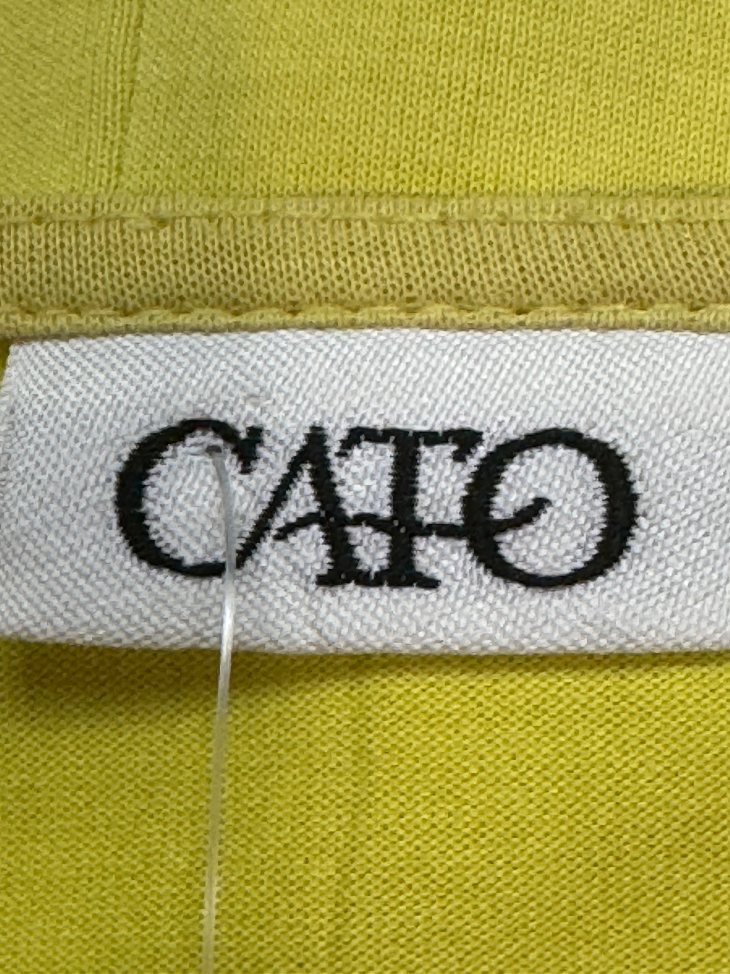 Cato Yellow Scoop Neck Tank Top Soft Modal Blend Size S Longline Split Hem