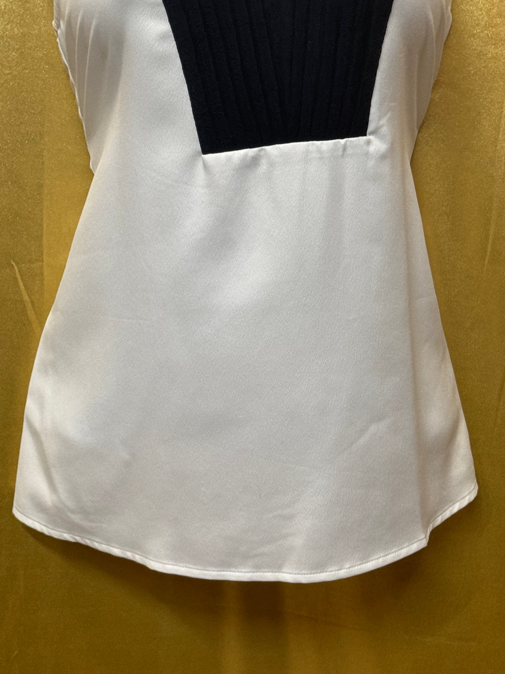 Cooper & Ella Tuxedo Neck Pleated Tank Top Sleeveless Blouse Size XS