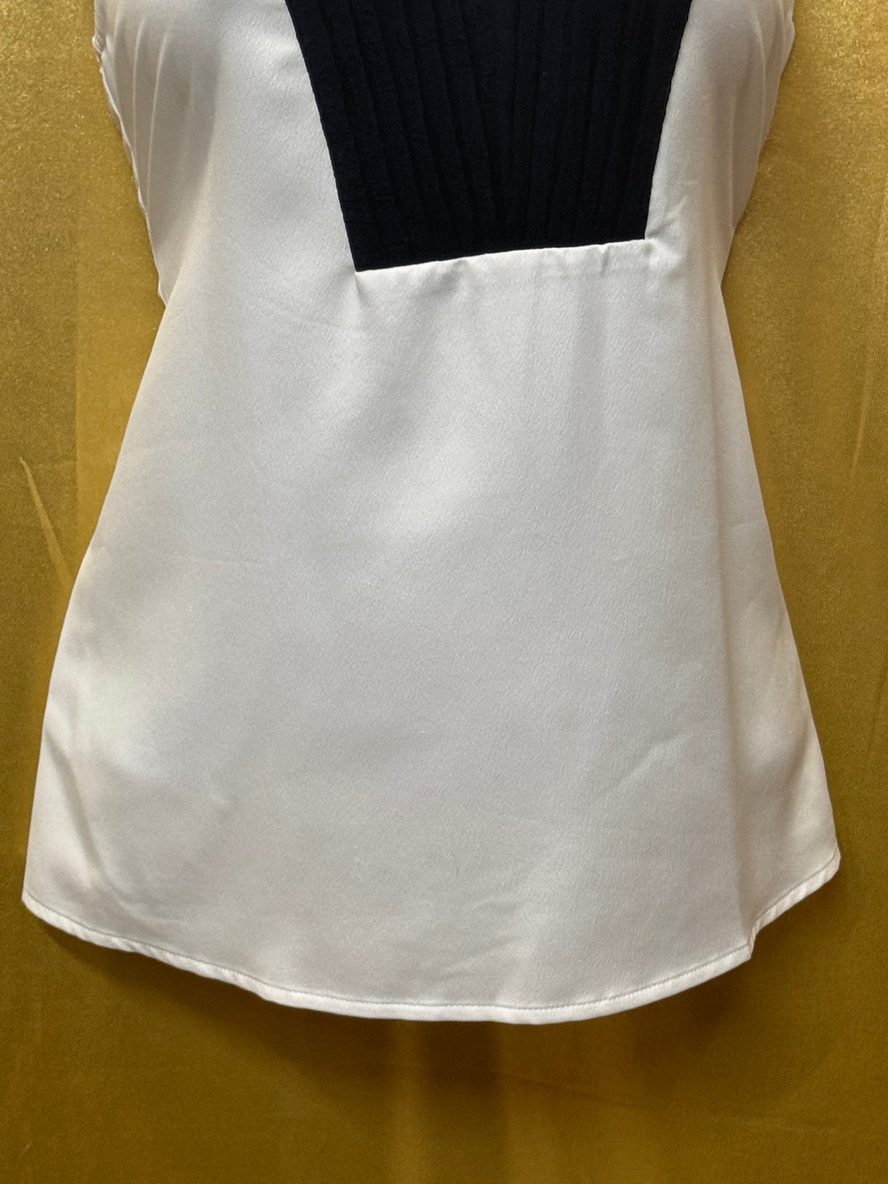 Cooper & Ella Tuxedo Neck Pleated Tank Top Sleeveless Blouse Size XS