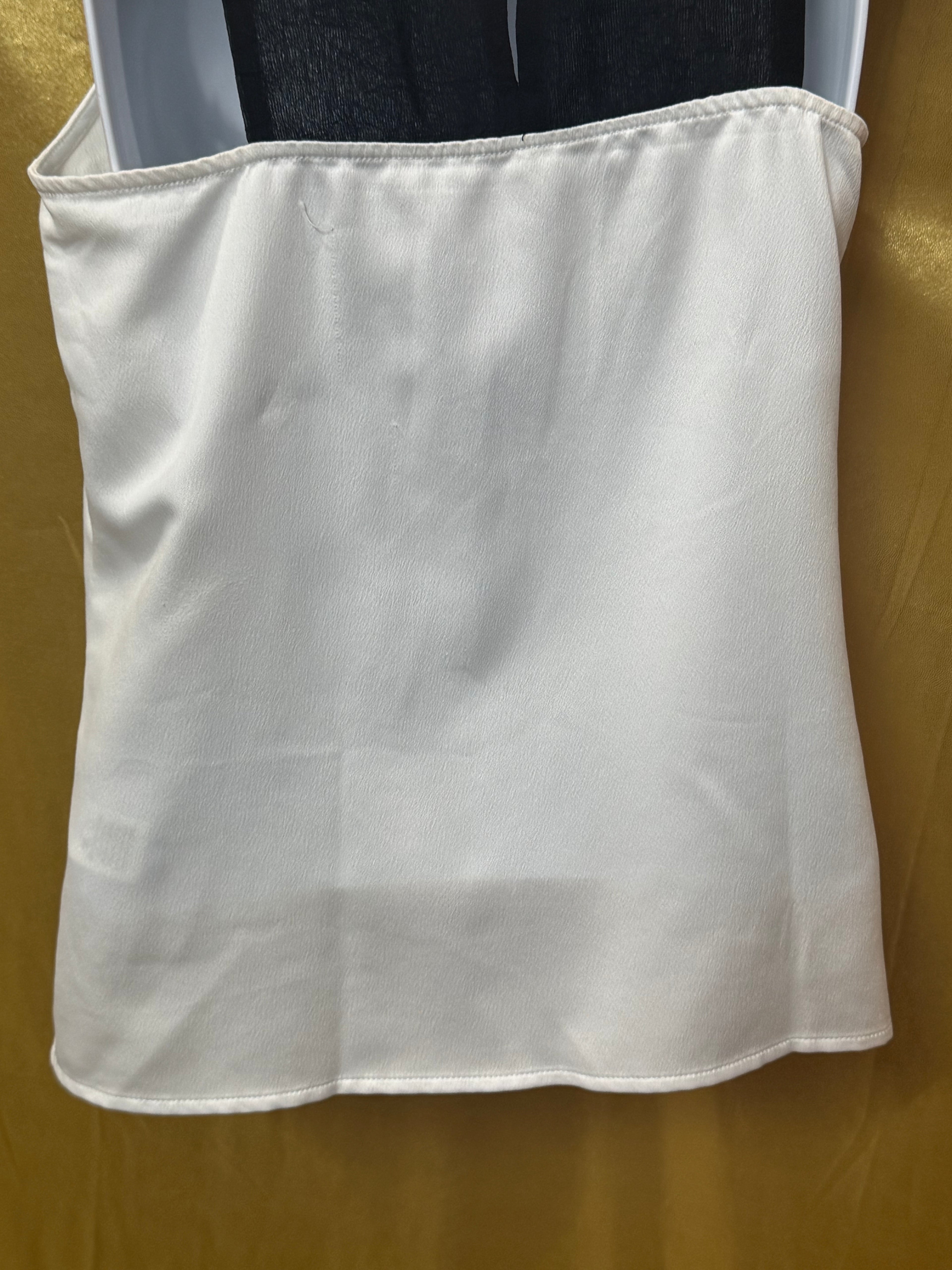 Cooper & Ella Tuxedo Neck Pleated Tank Top Sleeveless Blouse Size XS