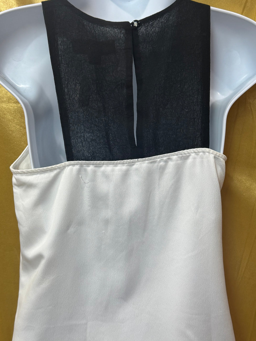Cooper & Ella Tuxedo Neck Pleated Tank Top Sleeveless Blouse Size XS