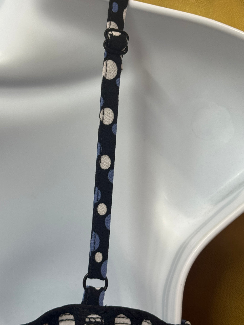 Maurices Blue & White Polka Dot Lace Trim Camisole Top Size S