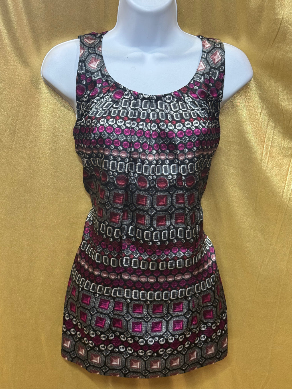 Apt. 9 Geometric Jewel Print Sleeveless Blouse - Size Small