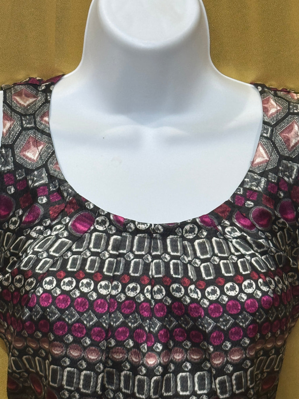 Apt. 9 Geometric Jewel Print Sleeveless Blouse - Size Small