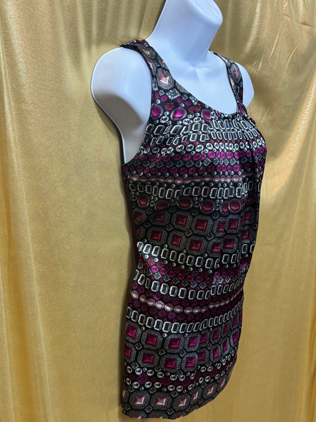 Apt. 9 Geometric Jewel Print Sleeveless Blouse - Size Small
