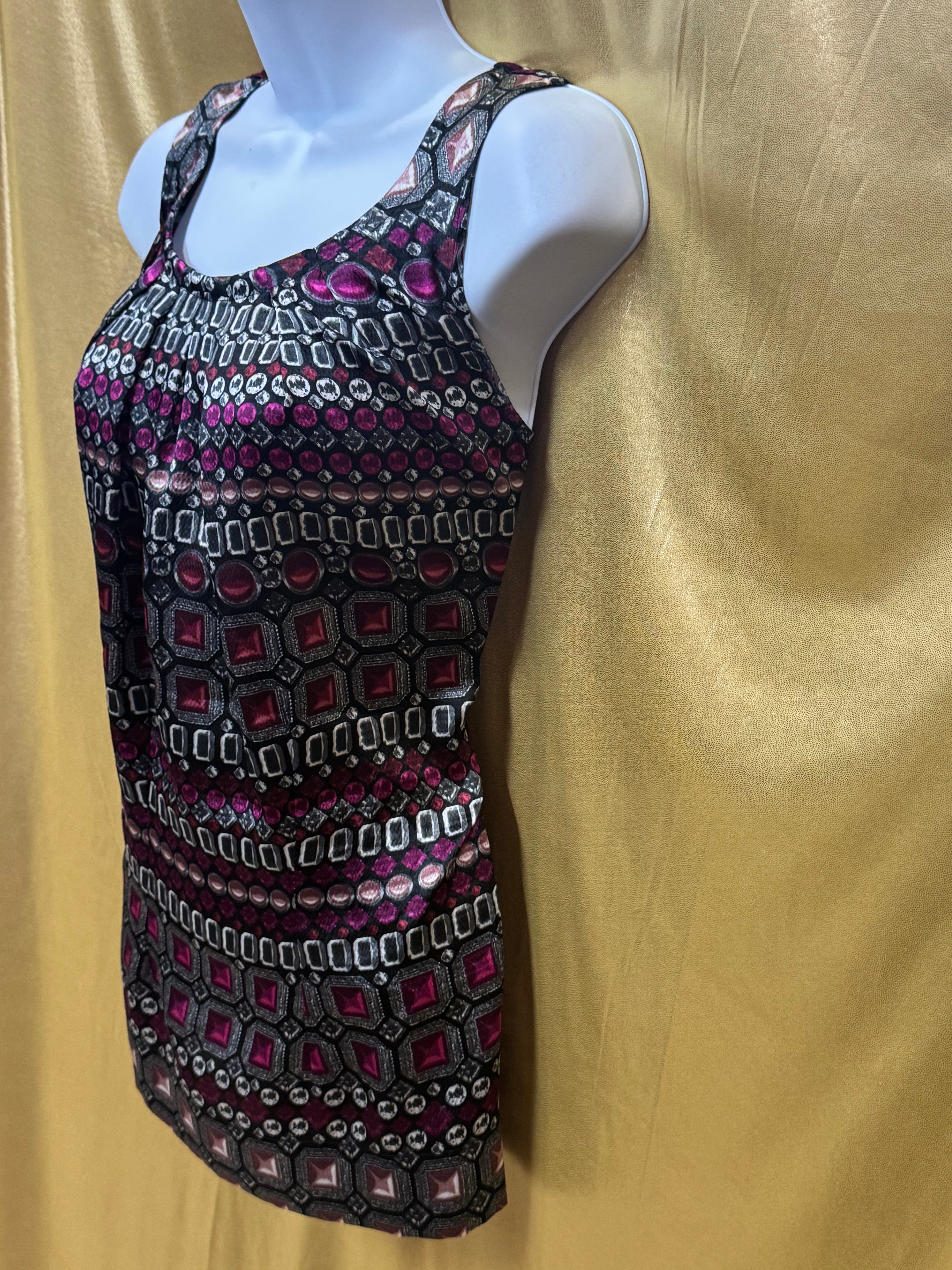 Apt. 9 Geometric Jewel Print Sleeveless Blouse - Size Small