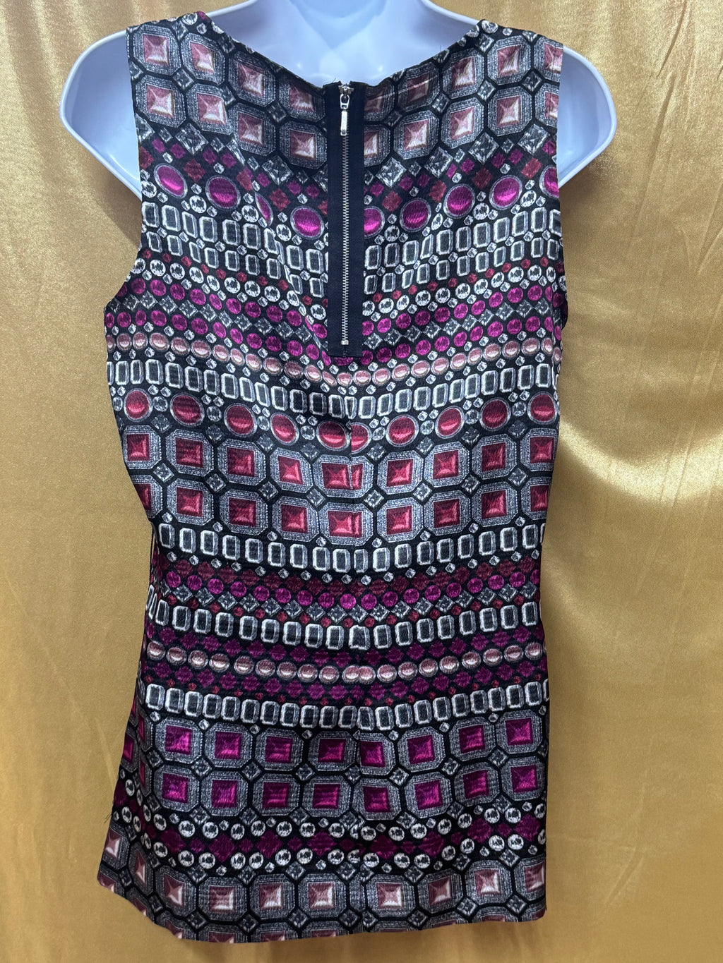 Apt. 9 Geometric Jewel Print Sleeveless Blouse - Size Small