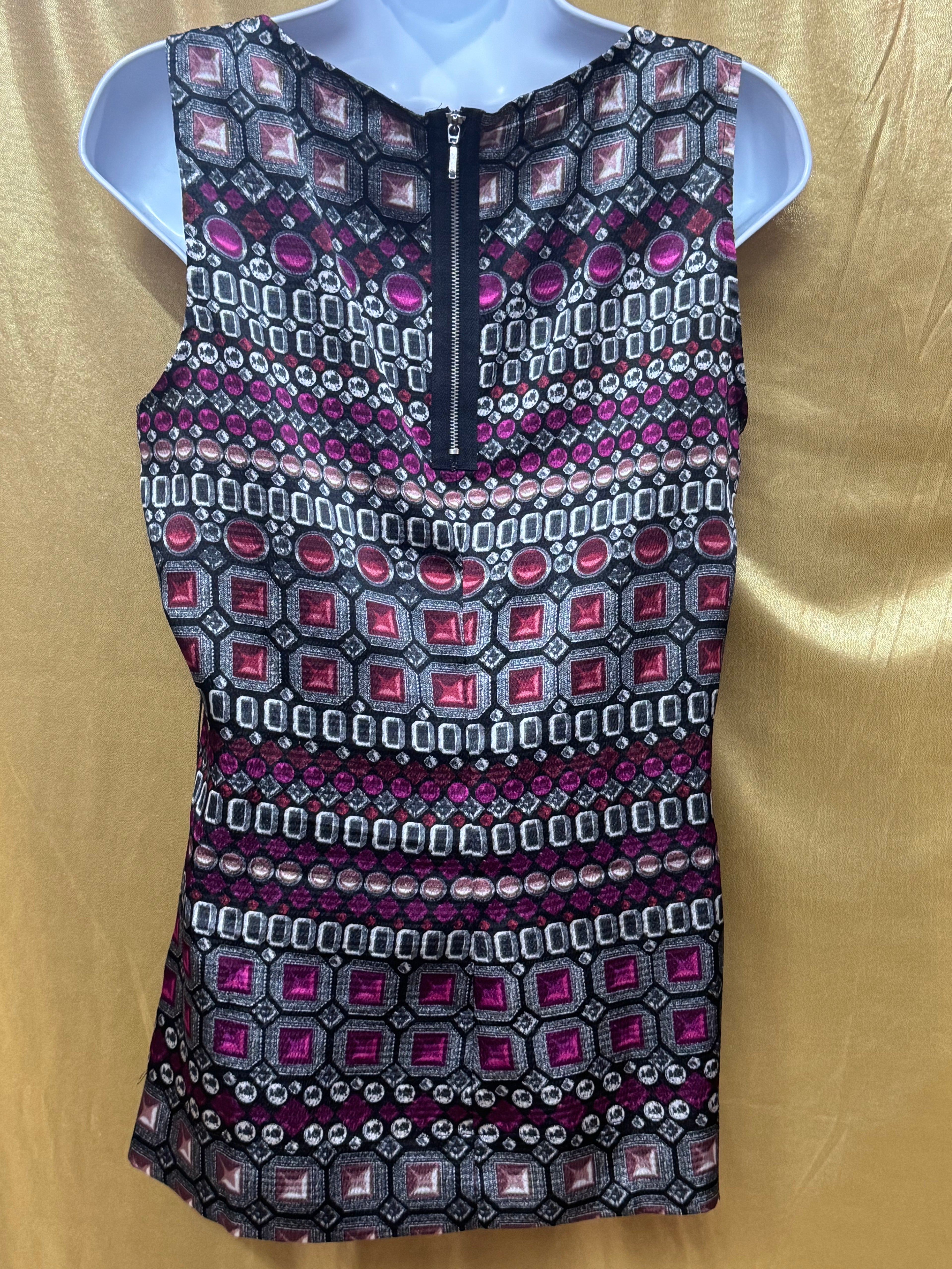 Apt. 9 Geometric Jewel Print Sleeveless Blouse - Size Small