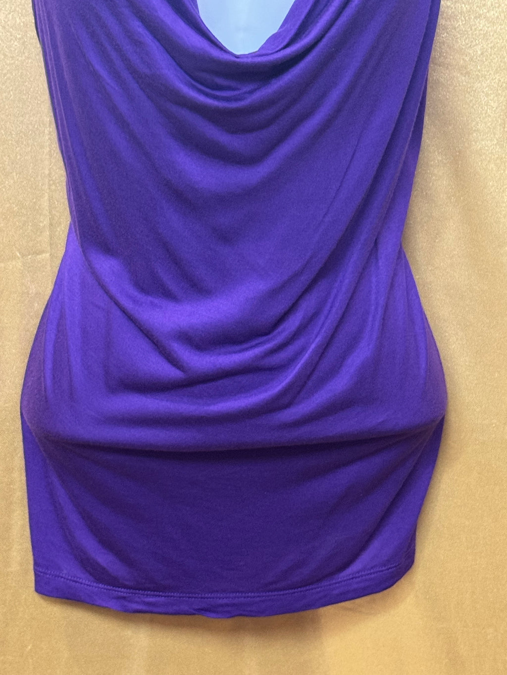 H&M Purple Cowl Neck Sleeveless Top Blouse with Black Straps - Size Small