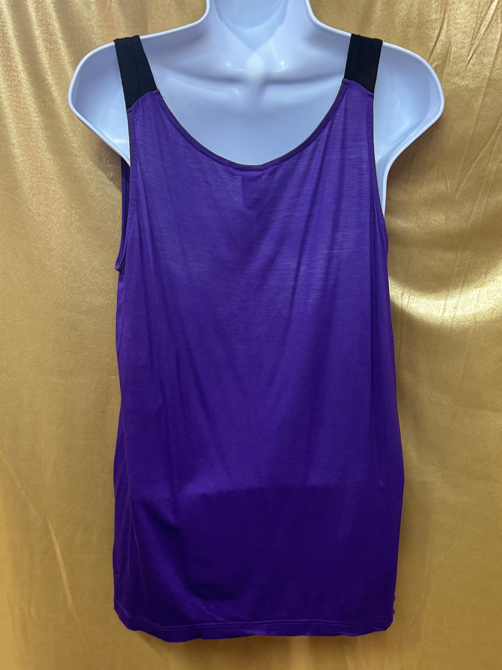 H&M Purple Cowl Neck Sleeveless Top Blouse with Black Straps - Size Small