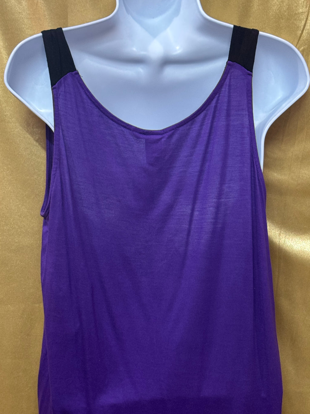H&M Purple Cowl Neck Sleeveless Top Blouse with Black Straps - Size Small