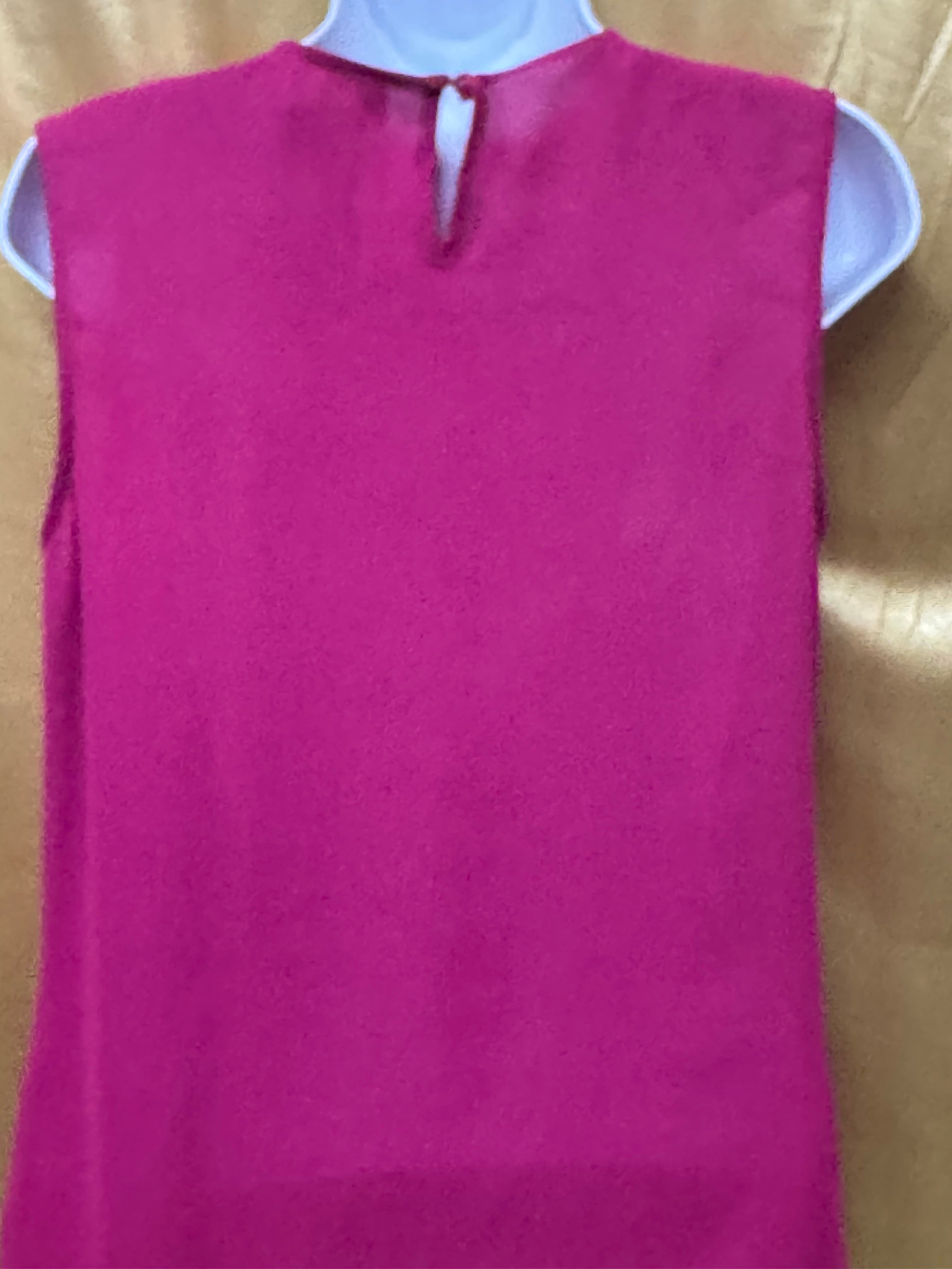 Laundry by Shelli Segal Magenta Sleeveless Pleated Blouse Size Small