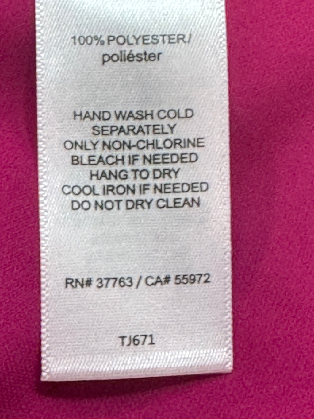 Laundry by Shelli Segal Magenta Sleeveless Pleated Blouse Size Small