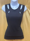 Max Studio Black Cut-Out Shoulder Tank Top - Size Small