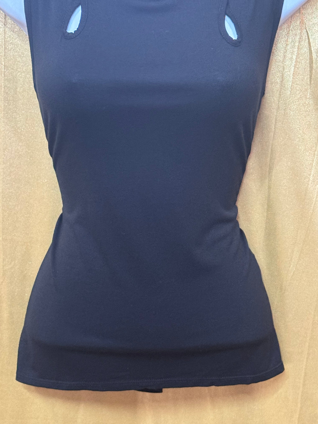 Max Studio Black Cut-Out Shoulder Tank Top - Size Small