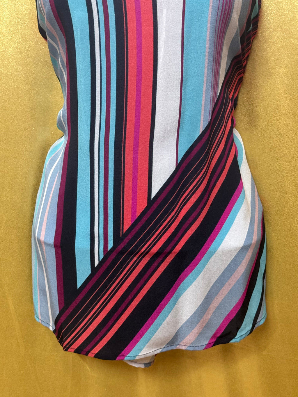 NWT Serein 100% Silk Striped Halter Top - Size Small