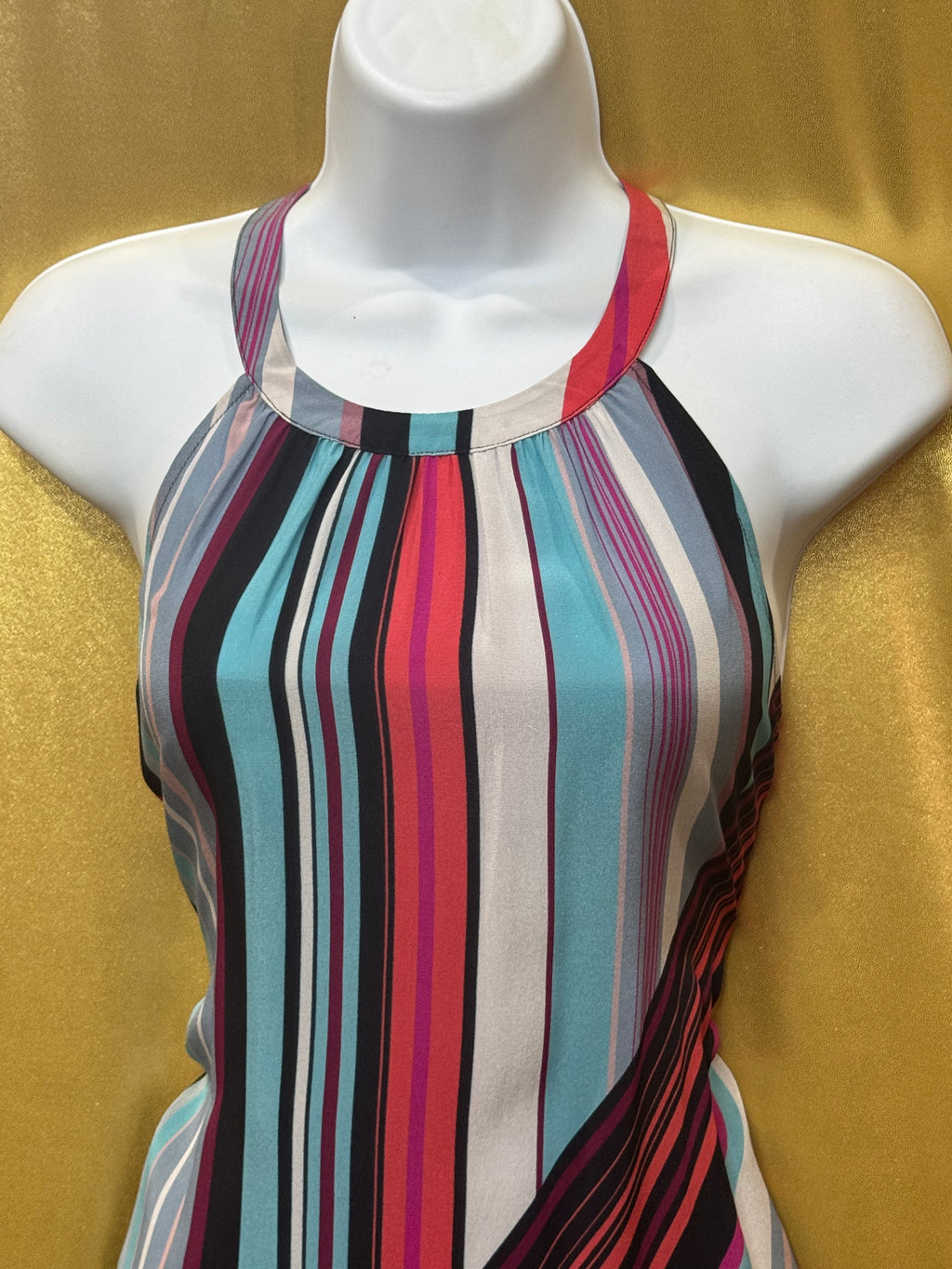 NWT Serein 100% Silk Striped Halter Top - Size Small