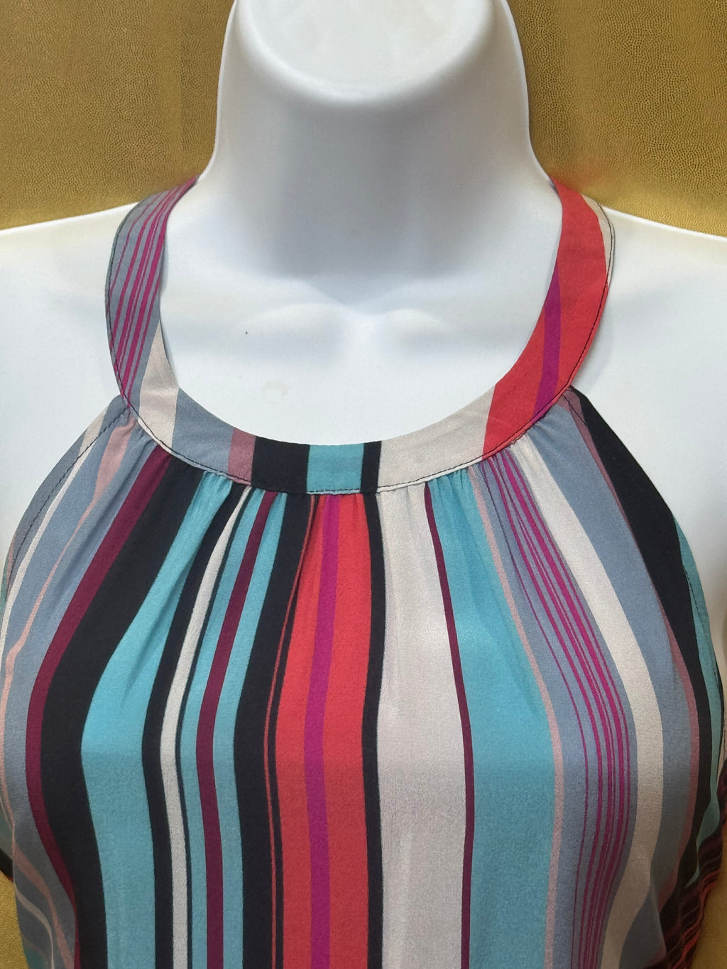 NWT Serein 100% Silk Striped Halter Top - Size Small