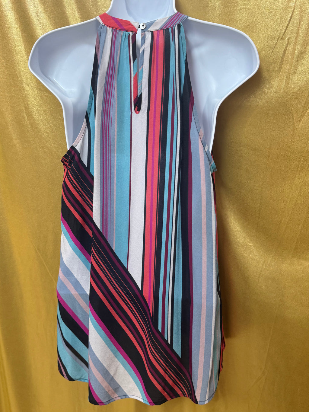 NWT Serein 100% Silk Striped Halter Top - Size Small