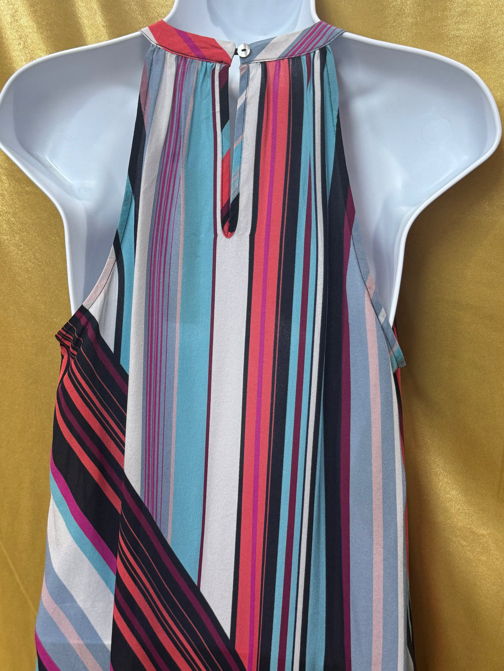 NWT Serein 100% Silk Striped Halter Top - Size Small