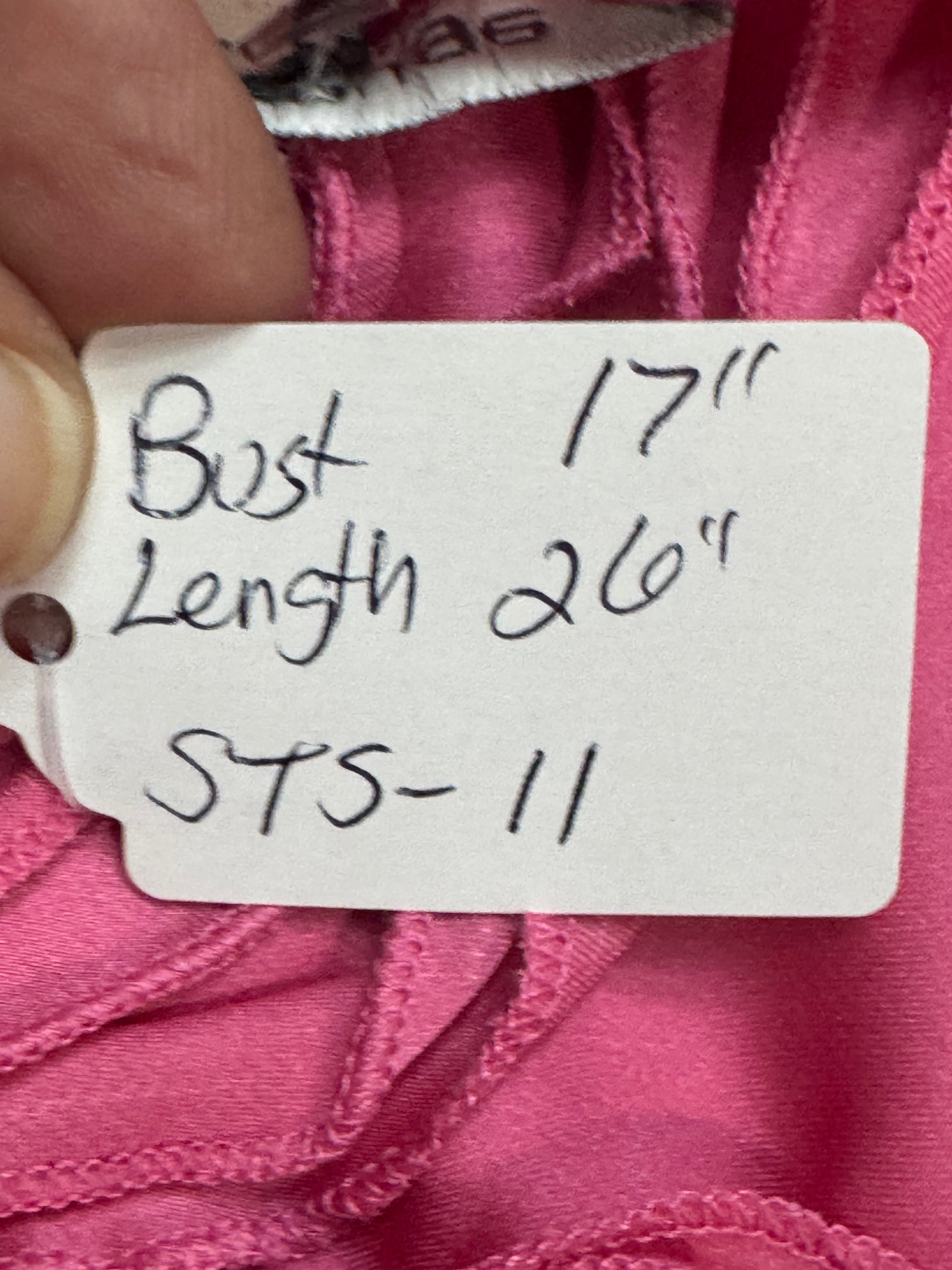 Cable & Gauge Pink Satin Sleeveless Top with Floral Ribbon Applique - Size S