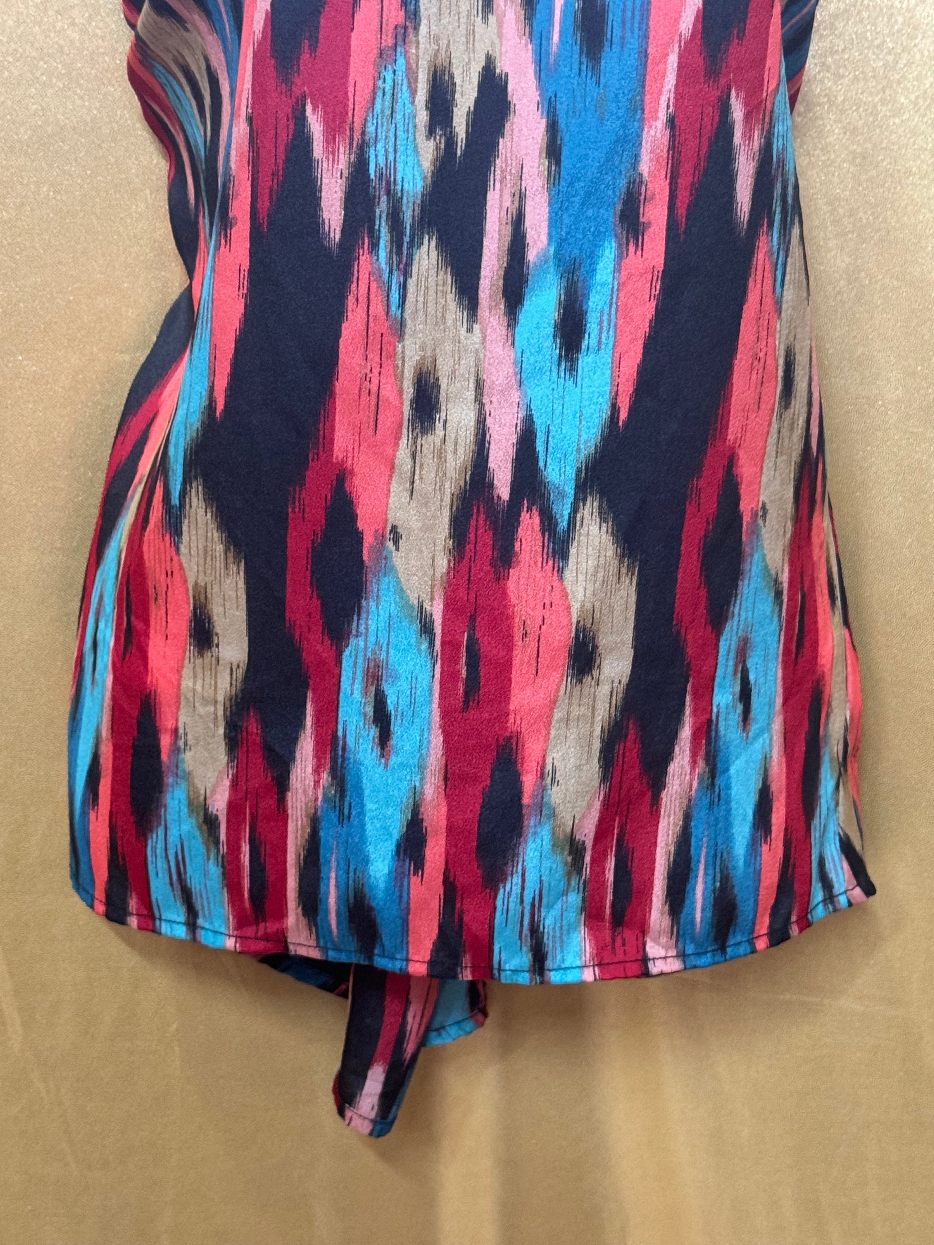 Eight Sixty Colorful Ikat Diamond V-Neck Tunic Tank Top - Size Small